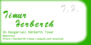 timur herberth business card